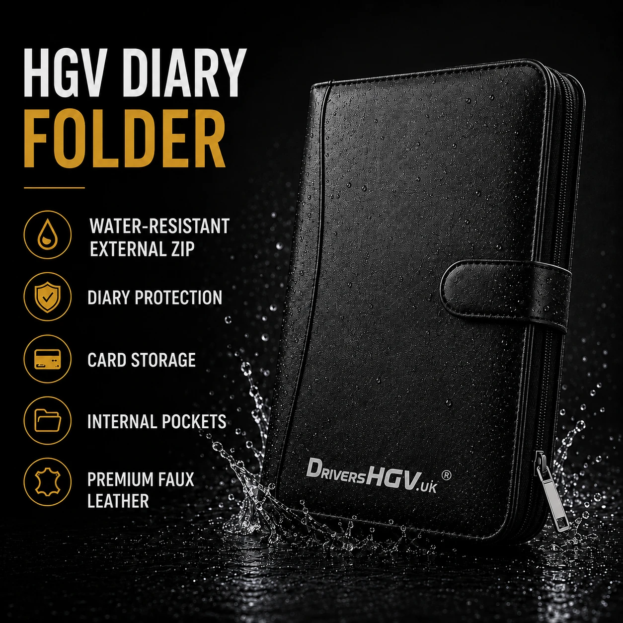 Premium HGV Drivers Diary protective folder for professional drivers